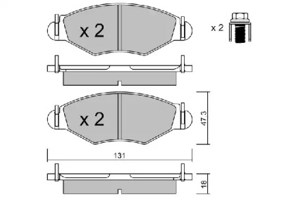 Комплект тормозных колодок AISIN BPPE-1012